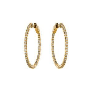 Sybella  E170-40GP Yellow Gold Plate 40mm cz hoops
