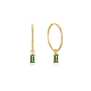 Ania Haie 14kt Gold Tourmaline Drop Mini Hoop Earrings