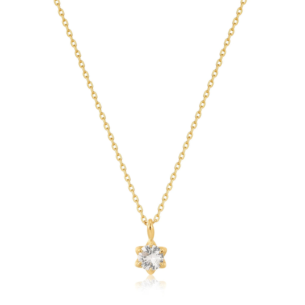 Ania Haie 14kt Gold White Sapphire Pendant Necklace