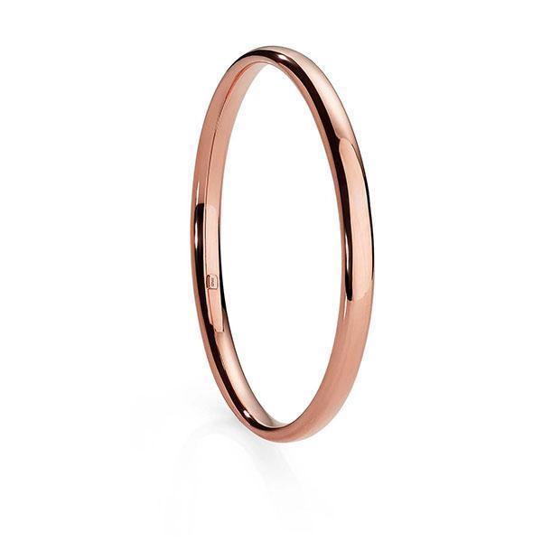 9ct Rose Gold Silver Filled Half Round Tube Bangle