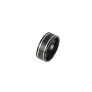 Ion Plated Black Stainless Steel/Carbon Fibre Inlay Ring