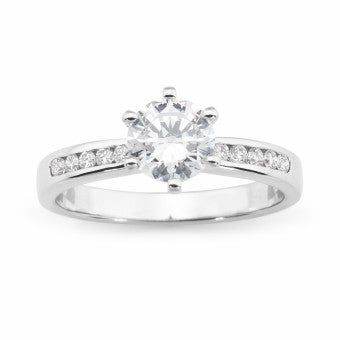 18ct White Gold 0.87ct Diamond Engagement Ring