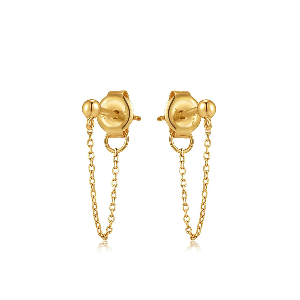 Ania Haie 14kt Gold Chain Drop Stud Earrings