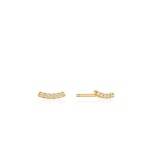 14kt Gold Magma Diamond Curve Stud Earrings