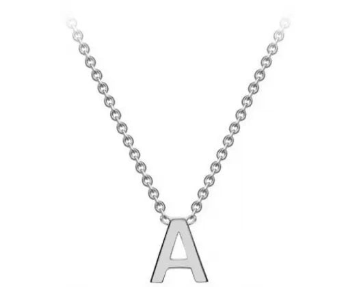 9ct White Gold Initial Necklace