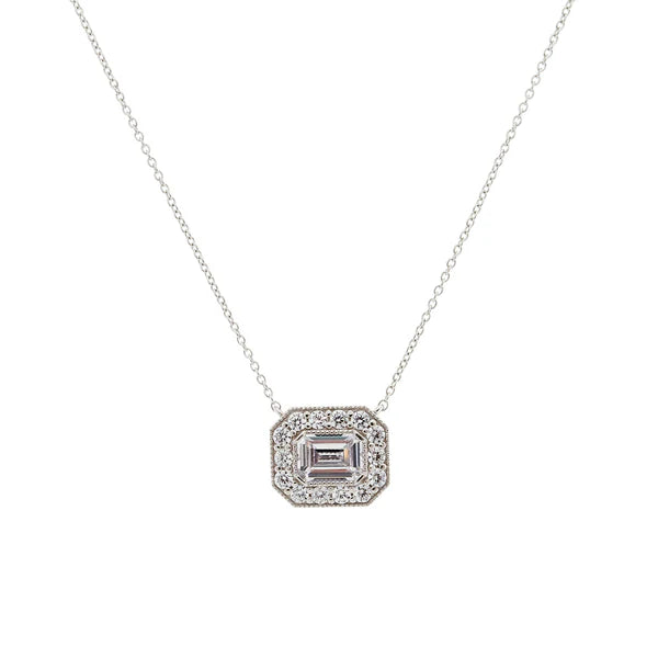 Sybella Amelia Silver Baguette Pendant