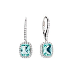 Sybella Ainsley Emerald Cut Aqua Green Earrings