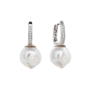 Sybella Anya Freshwater Baroque Pearl & Cubic Zirconia Earrings