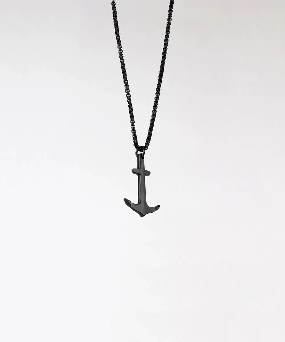 Pig & Hen Anchor Black Necklace