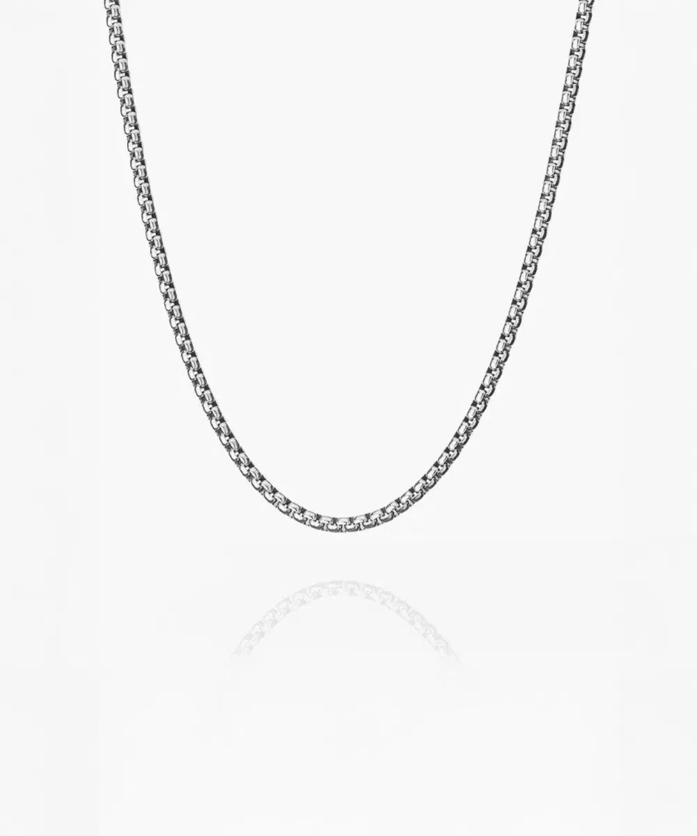 Pig & Hen Boxchain Silver Necklace