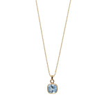 Von Treskow Sterling Silver Gold Plated Square Natural Blue Topaz Pendant