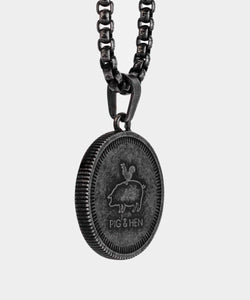 Pig & Hen Compass Rose Vintage Necklace