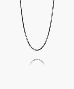 Pig & Hen Curb Chain Black Necklace