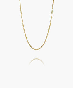 Pig & Hen Curb Chain Gold Necklace