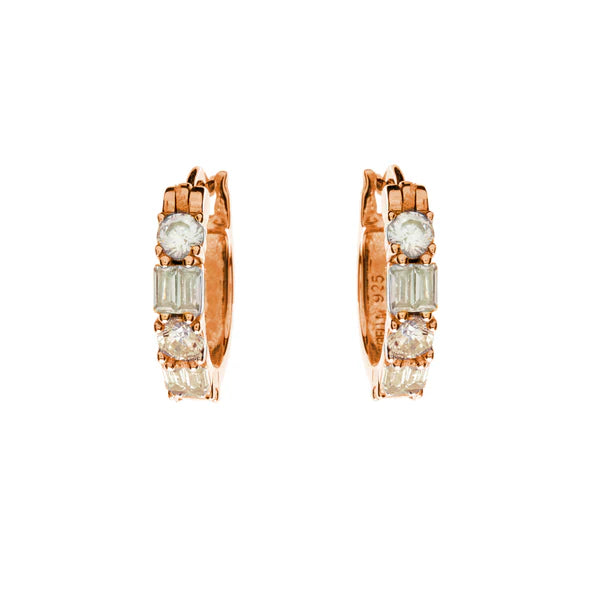 Sybella Amore Rose Gold Cubic Zirconia Hoop Earrings