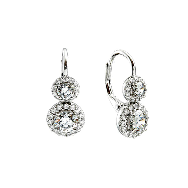 Sybella Daniela Double Cubic Zirconia Round Lever Back Earrings