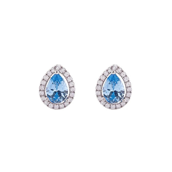 Sybella Harriet Blue Teardrop Stud Earrings