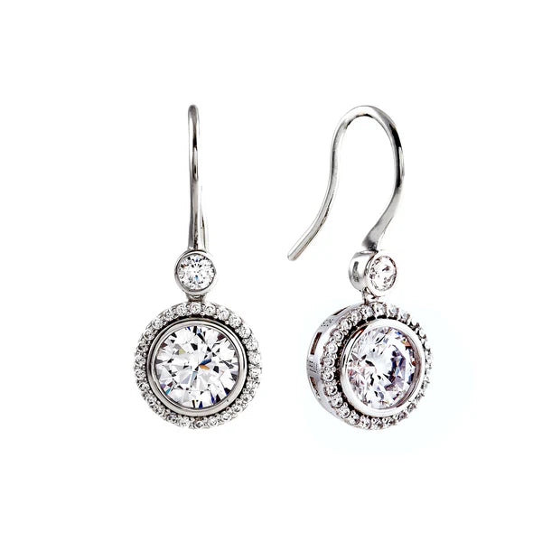 Sybella Roxy Silver Cubic Zirconia Hook Earrings