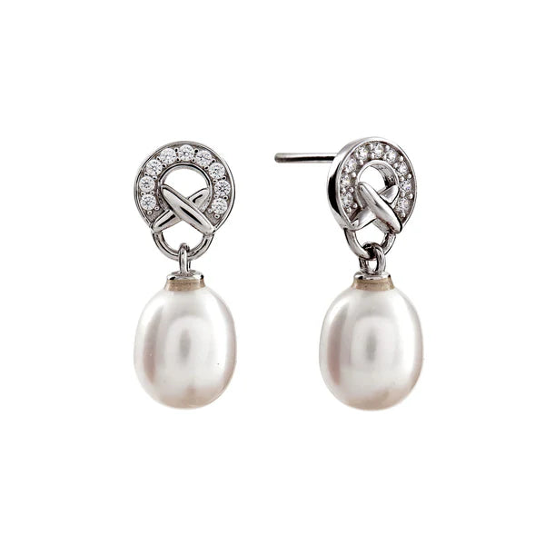 Sybella Alisa Freshwater Pearl Cubic Zirconia Drop Earrings