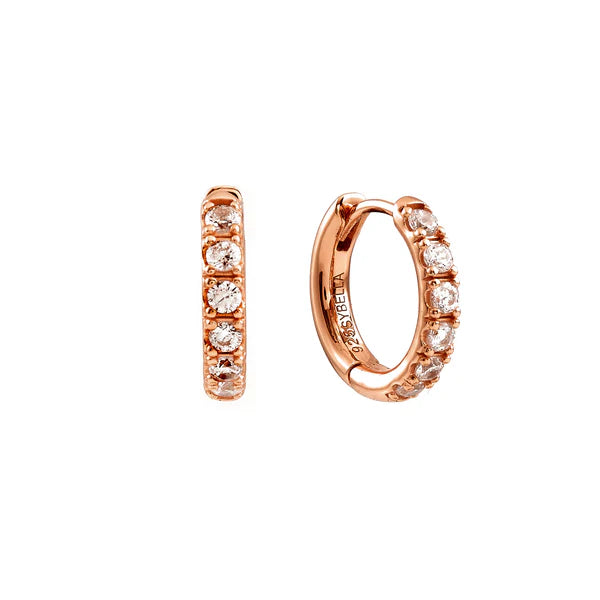 Sybella Sibyl Rose Gold Plate Cubic Zirconia Baby Hoops