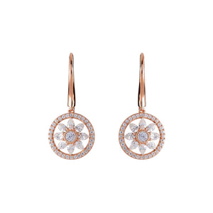 Sybella Lucia Rose Gold Hook Earrings