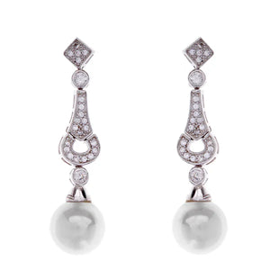 Sybella Andi Cubic Zirconia and Pearl Chandelier Drop Earrings