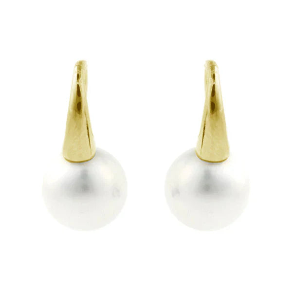 Sybella Karina White Pearl Gold Hook Earrings