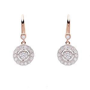 Sybella Flora Rose Gold Hook Earrings