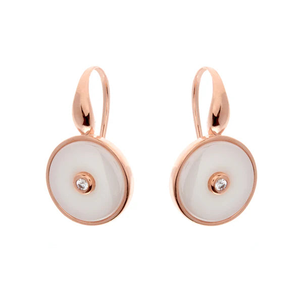 Sybella Olivia Rose Gold & White Earrings