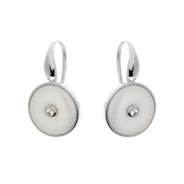 Sybella Olivia Silver & White Earrings