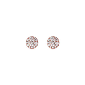 Bianc Pave Rose Disc Stud Earrings