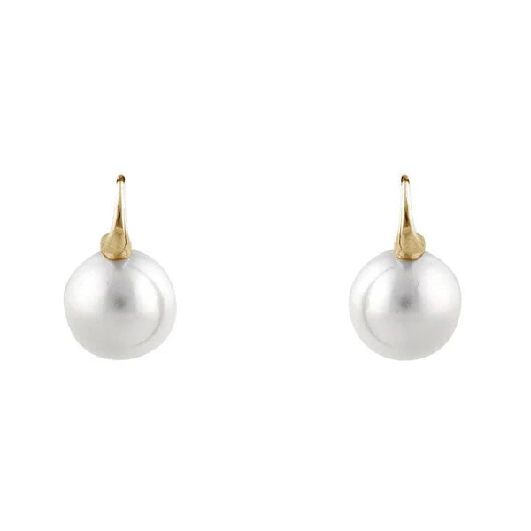 Sybella Emily Round Pearl Gold Hook Earrings