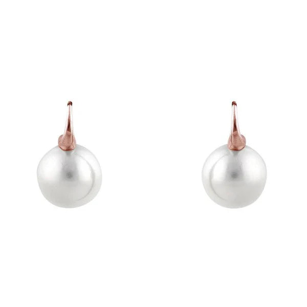 Sybella Emily Round Pearl Rose Gold Hook Earrings