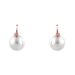 Sybella Emily Round Pearl Rose Gold Hook Earrings