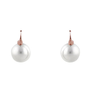 Sybella Emily Round Pearl Rose Gold Hook Earrings