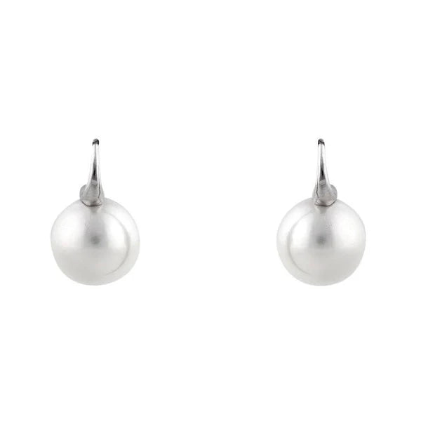 Sybella Emily Round Pearl Silver Hook Earrings