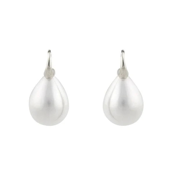 Sybella Emma Round Pearl Silver Hook Earrings