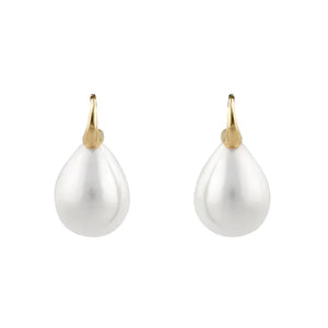 Sybella Emma Round Pearl Gold Hook Earrings