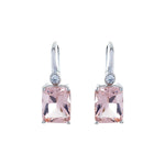 Sybella Camilla Baguette Pink Silver Earrings