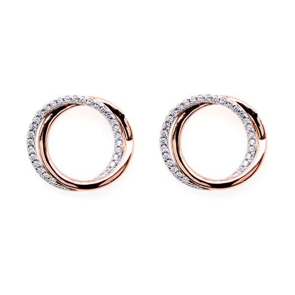 Sybella Thea Two Tone Cubic Zirconia Rose Gold Earrings