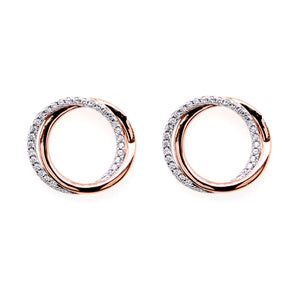 Sybella Thea Two Tone Cubic Zirconia Rose Gold Earrings