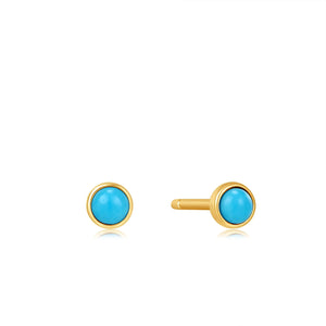 Ania Haie 14kt Gold Turquoise Cabochon Stud Earrings