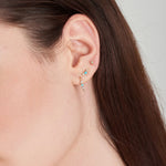 Ania Haie 14kt Gold Turquoise Cabochon and White Sapphire Hook Earrings