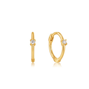Ania Haie 14kt Gold Single Natural Diamond Huggie Hoop Earrings