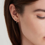 Ania Haie 14kt Gold Natural Diamond Huggie Hoop Earrings