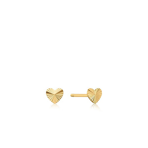 Ania Haie 14kt Gold Heart Stud Earrings