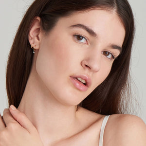 Ania Haie 14kt Gold Natural Diamond Drop Huggie Hoop Earrings