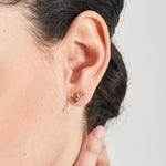 14kt Gold Tourmaline and White Sapphire Stud Earrings