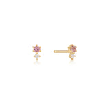 Ania Haie 14kt Gold White and Pink Sapphire Stud Earrings