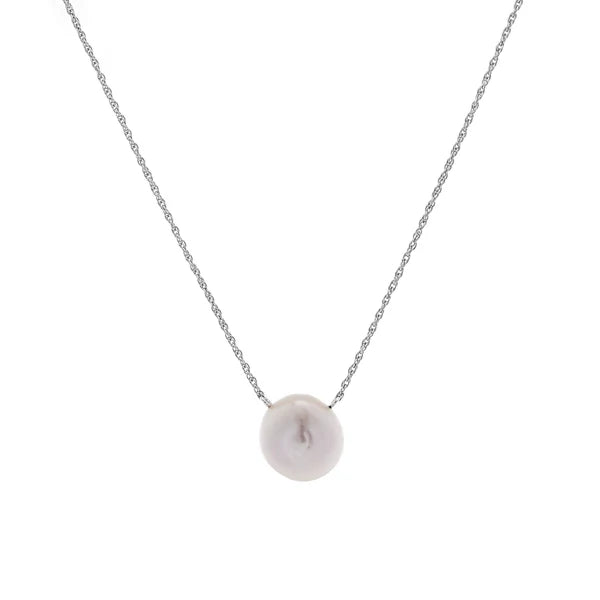 Sybella Evelyn Freshwater Pearl on Fine Silver Rolled Chain